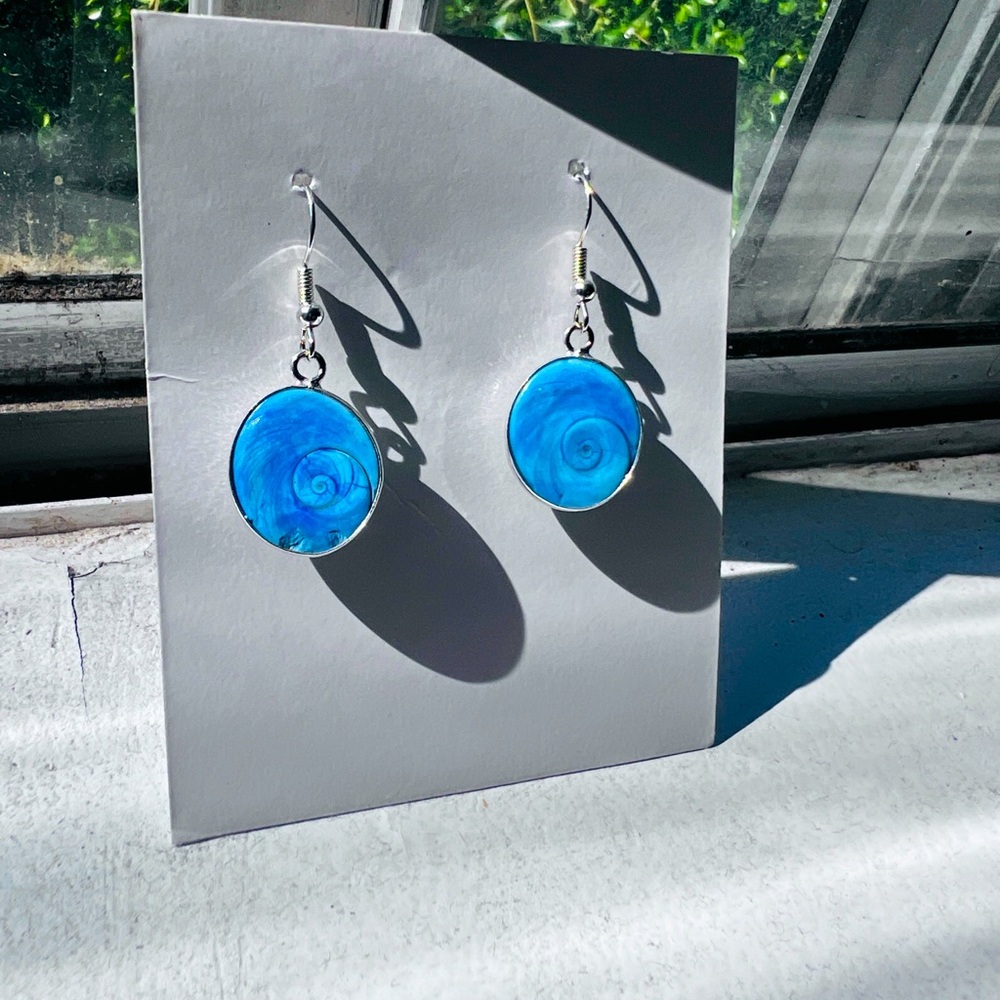 blue wave earrings, blue wave jewelry, ocean stone